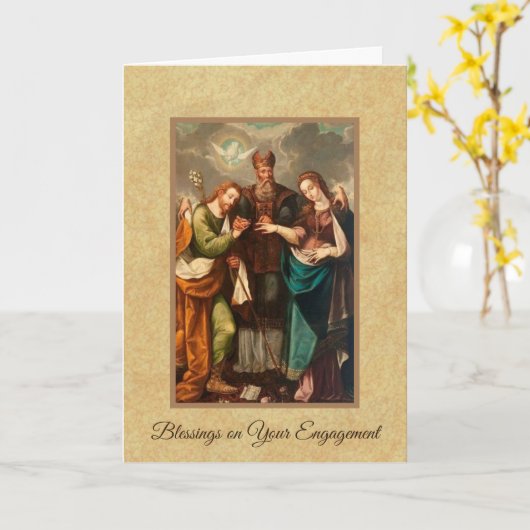 ウェディングエンゲージメント 聖母マリア 聖ヨセフ カード (黄色い花)