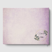 ウェディングオリーブリースのパーソナライズされたゲストブック ゲストブック (裏面)