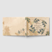 ウェディングオリーブリースのパーソナライズされたゲストブック ゲストブック (全面)