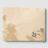 ウェディングオリーブリースのパーソナライズされたゲストブック ゲストブック (裏面)