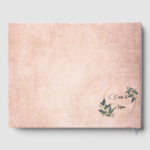 ウェディングオリーブリースのパーソナライズされたゲストブック ゲストブック (裏面)