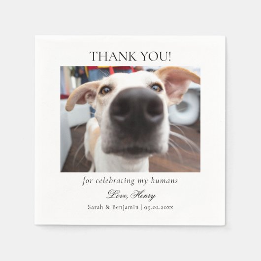 ウェディングカスタム用のペットフォトカクテルナプキン スタンダードカクテルナプキン (正面)