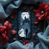 ウェディングカップルが不気味な森を進み、幽霊城に向かう 招待状