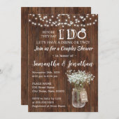 ウェディングカップルのシャワーの前に国に 招待状 (正面/裏面)