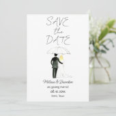 ウェディングカップル 水彩画 ラスティックウェディング 招待状 (スタンド正面)