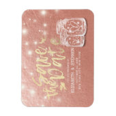 ウェディングカップルMason Jarsバラ金ゴールド マグネット (縦)