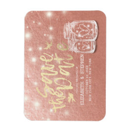 ウェディングカップルMason Jarsバラ金ゴールド マグネット