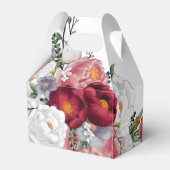 ウェディングカラフルパーティーレッドホワイトフローラシルバー フェイバーボックス (裏面サイド)