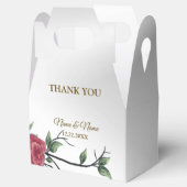 ウェディングカラフルパーティーレッドホワイトフローラシルバー フェイバーボックス (オープン)