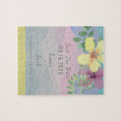 ウェディングカラフル日付の保存招待状 ジグソーパズル (横)