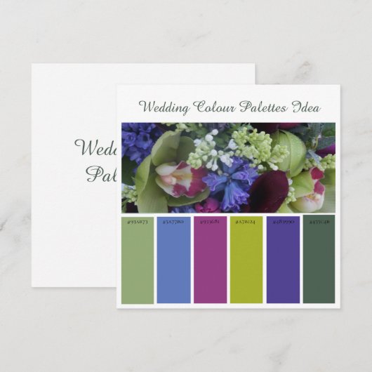 ウェディングカラーパレットのアイデアカード 招待状 (正面/裏面)