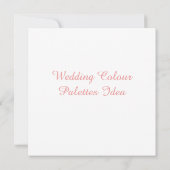ウェディングカラーパレットのアイデア 招待状 (裏面)