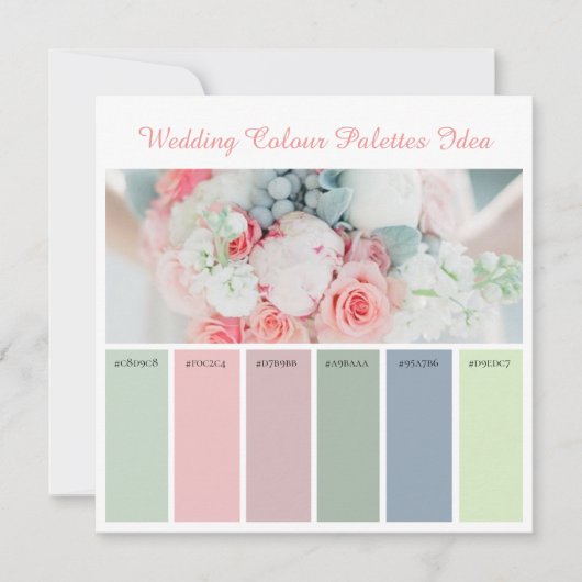 ウェディングカラーパレットのアイデア 招待状 (正面)