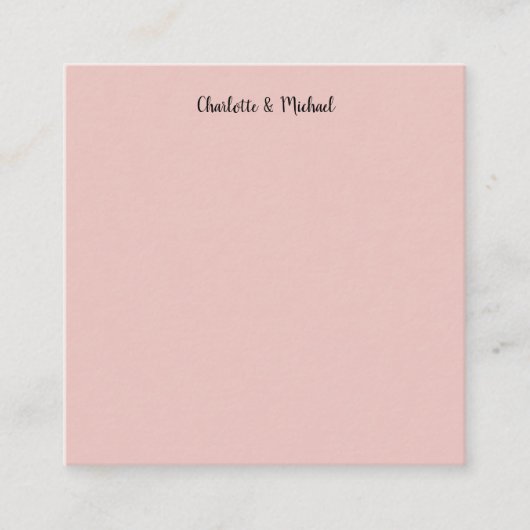 ウェディングカリグラフィー エレガント ローズゴールド プレーン ネーム エンクロージャーカード (正面)