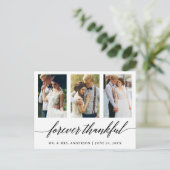 ウェディングカリグラフィー 永遠に感謝 3枚の写真 ポストカード (スタンド正面)