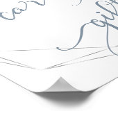 ウェディングカードとギフトほこりっぽい青いフローラサイン ポスター (角)