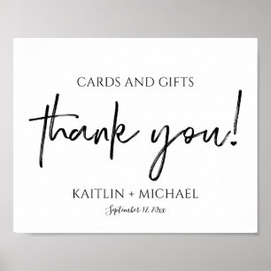 ウェディングカードとギフト8x10スクリプモダントブラック ポスター