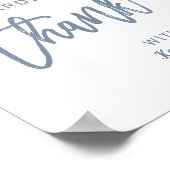 ウェディングカードとギフト8x10タイポグラフィ |ほこりっぽい青 ポスター (角)