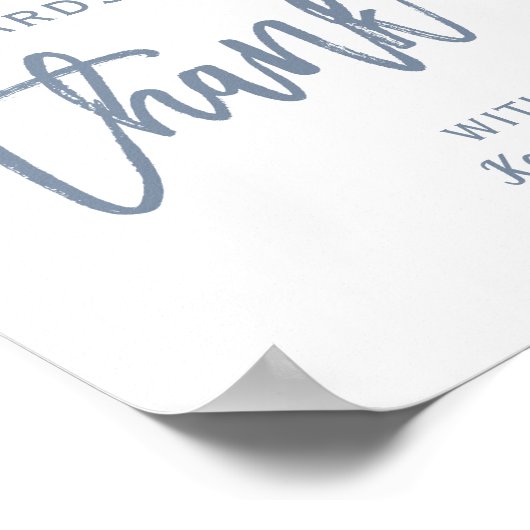 ウェディングカードとギフト8x10タイポグラフィ |ほこりっぽい青 ポスター (角)