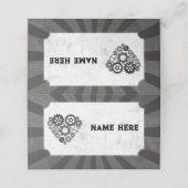ウェディングカード名Steampunkの結婚ハートCogs プレイスカード (外部開封)