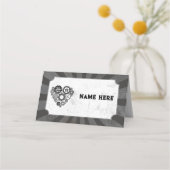 ウェディングカード名Steampunkの結婚ハートCogs プレイスカード (正面)