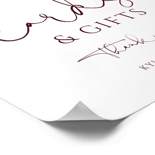 ウェディングカード&ギフトサインひまわりバラブルゴーニュ ポスター (角)