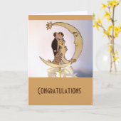 ウェディングカード:ヴィンテージムーン カード (黄色い花)