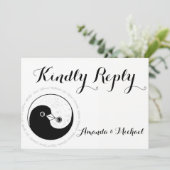 ウェディングカード 陰陽の鳩 調和 招待状 (スタンド正面)