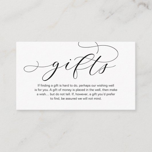 ウェディングギフトについてのメモ、美しいエレガンス ラグジュアリー エンクロージャーカード (正面)
