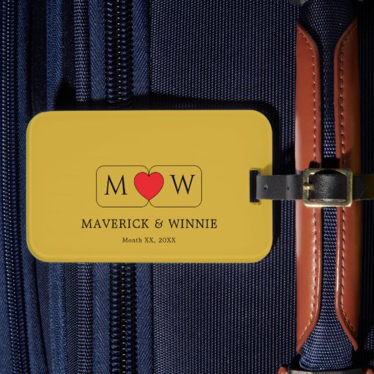 ウェディングギフトに最適なブライダル luggage タグ (正面インサイチュ4)