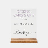 ウェディングギフトダスティバイオレットブラックタイポグラフィ 澄ん アクリルサイン (正面)