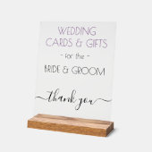 ウェディングギフトダスティバイオレットブラックタイポグラフィ 澄ん アクリルサイン (傾斜)