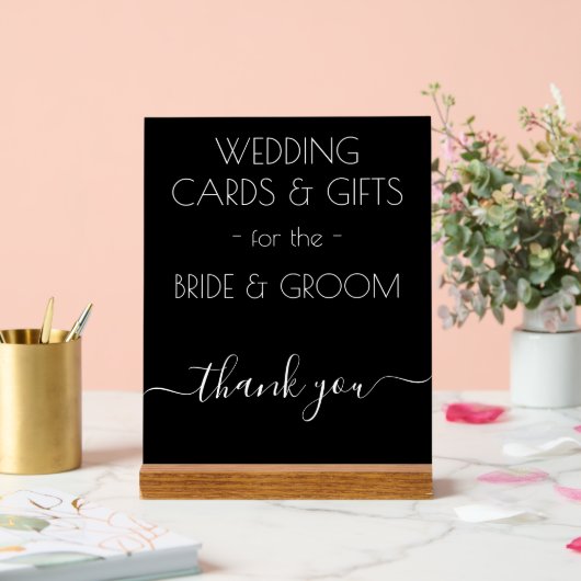 ウェディングギフトフォーマル白黒タイポグラフィ アクリルサイン (ウェディング)