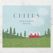 ウェディングギフト ヴィンテージキャンパー テーマ ビールラベル (シングルラベル)