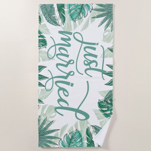 ウェディングギフト 新婚ギフト 結婚しました ビーチタオル (正面)