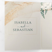 ウェディングクリームオールインワンセット エメラルドグリーンローズ 三つ折り招待状 (内部最初)