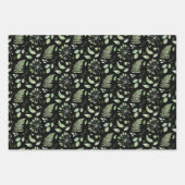 ウェディンググリーンのトロピカルリーフとフェルン ラッピングペーパーシート (正面2)