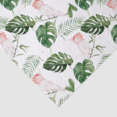 ウェディンググリーン水彩トロピカルリーフピンクの鳥 薄葉紙 (詳細)