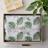 ウェディンググリーン水彩トロピカルリーフピンクの鳥 薄葉紙 (ギフト)