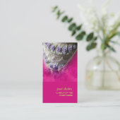 ウェディングケーキのペストリーシェフ、ホットピンク 名刺 (スタンド正面)