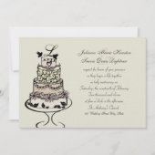 ウェディングケーキのモノグラム / ウェディング 招待状 (正面)