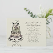 ウェディングケーキのモノグラム / ウェディング 招待状 (スタンド正面)