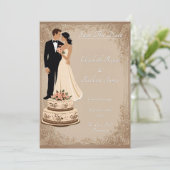 ウェディングケーキの記念日 招待状 (スタンド正面)
