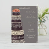 ウェディングケーキの記念日 招待状 (スタンド正面)