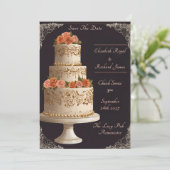 ウェディングケーキの記念日 招待状 (スタンド正面)