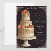 ウェディングケーキの記念日 招待状 (正面/裏面)