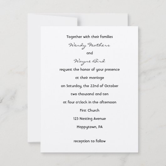 ウェディングケーキの鳥たち ブライド&グルーム セーブ・ザ・デート (裏面)