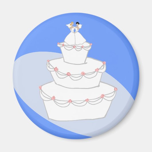 ウェディングケーキの2人の花嫁 マグネット (正面)