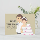 ウェディングケーキを切る 招待状 (スタンド正面)