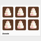 ウェディングケーキステッカー スクエアシール (シート)